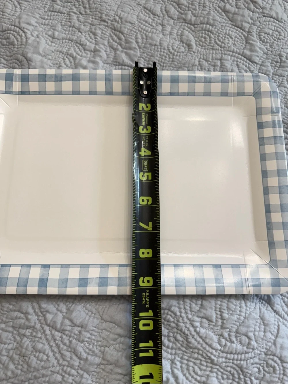 Blue Gingham Paper Serving Tray, Snack Cups, Plastic Serving Trays
